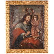 San Jose Con Nino Painting Latin American Art St Joseph