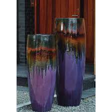 And decorative ceramic planters with beautiful glazed finishes look fantastic. Kinsey Garden Decor Extra Tall Glazed Ceramic Indoor Outdoor Planters Art Pottery Purple Large Ceramic Planters Extra Tall Floor Vases Ceramic Planters