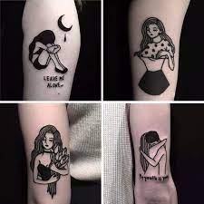 Hình xăm mini đôi nam nữ ở cổ tay, vai. Hinh XÄƒm Dan Mini Tattoo Chá»'ng Tháº¥m NÆ°á»›c Ä'en Tráº¯ng Ngáº§u Ca Tinh Phong Cach Han Quá»'c Ph Shopee Viá»‡t Nam