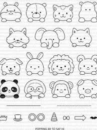 Clearly Besotted Pop Up Plushies Clear Stamps Cbspo252 In 2020 Easy Drawings Animal Doodles Cute Doodles