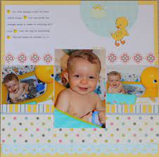 My next baby bath scrapbook layouts includes two baby's in a tub. Bathtime Baby Scrapbook Pages Baby Layouts Baby Scrapbook