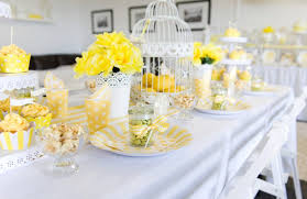 Bn Black Book Of Parties Bright Yellow And White 12th Birthday Party Pink Tea Party Tea Party Centerpieces Yellow Party