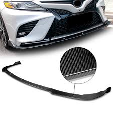Toyota camry viii (xv70) рестайлинг. Dna Motoring 2 Pu 628 R Rcf For 2018 2021 Toyota Camry Se Xse Gloss Black Carbon Fiber 3pcs Front Bumper Lips Guard Body Kit W Vertical Stabilizers 19 20 Walmart Com Walmart Com