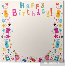 Happy Birthday Border Retro Card Canvas Print Pixers We Live To Change Then you are at the right place. canvas print happy birthday border retro card