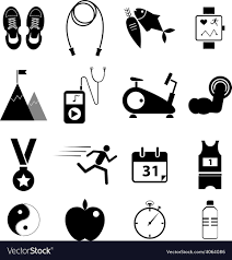 fitness icons royalty free vector image