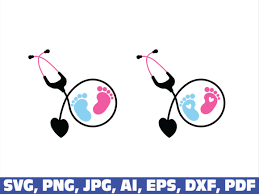 Download Nurse Baby Feet Stethoscope Graphic By Sofiamastery Creative Fabrica