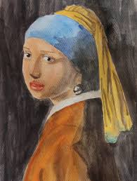 Mary's colour pattern resembles Girl with a Pearl Earring by Vermeer
