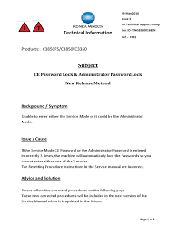 I've looked online at some manuals and been unable to locate any method to reset the unit back to defaults. Bizhub C3350 C3850 Password Reset Password Computer Keyboard