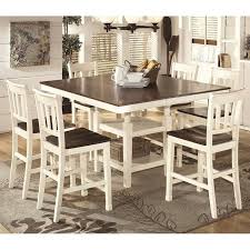 Shop ashley furniture homestore india online for great prices, stylish furnishings, and skempton counter height dining room table and bar stools. Ashley Whitesburg 7 Piece Counter Height Dining Set In Brown And White Walmart Com Walmart Com