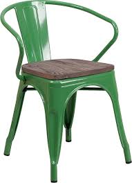 Green Metal Chair W Wood Seat Arms Flash Furniture Ch 31270 Gn Wd Gg In 2020 Indoor Outdoor Chair Patio Dining Chairs Outdoor Chairs