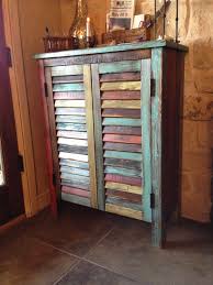 Distressed Rustic Multi Colored Antique Wood Storage Cabinet Wood Storage Cabinets Colorful Furniture Distressed Furniture Diy