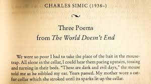 Past simple and past participle of stroke 2. Thom Sullivan On Twitter Charles Simic Poem Poetry