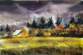 Watercolor By Roy Lowry Ocean Shores Wa Art Painting Landscape Trees