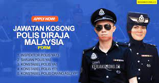 Konstabel polis gred yt1 (lelaki). Jawatan Kosong Polis Diraja Malaysia Pdrm