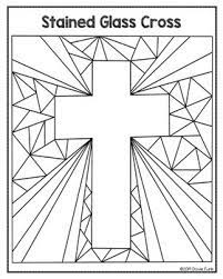 Irish catholics in the middle ages regaled the celtic cross. Easter Coloring Pages Stained Glass Cross By Dovie Funk Tpt