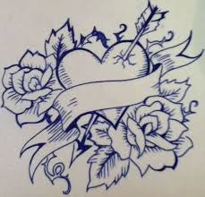 One Heart And Two Roses By Marttuchu On Deviantart Heart Drawing Tattoo Design Drawings Flower Pattern Drawing