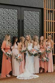 This Gorgeous Arizona Wedding At The Paseo Is The Epitome Of Desert Elegance Junebug Weddings Peach Bridesmaid Dresses Peach Bridesmaid Pink Bridesmaid Dresses
