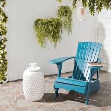 Safavieh Pat6700d Teal Mopani 33 1 2 Inch Wide Wood Outdoor Adirondack Chair Adirondack Chairs Patio Outdoor Chairs Wood Adirondack Chairs