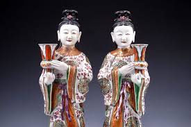 Figural Candleholders 2 Art Porcelain Art Asian Art