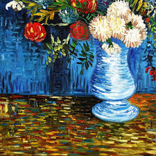 Find a print of this oil on canvas painting Vincent Van Gogh Vase Mit Kornblumen Und Mohnblumen I98545 80x110cm Olbild Handgemalt Kunstdepot24 Olgemalde Und Bilderrahmen Berlin