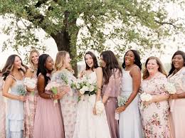 Mix Match Bridesmaids Dresses Bride Bridesmaids Portraits Wedding Portrai In 2020 Mix Match Bridesmaids Dresses Mix Match Bridesmaids Wedding Color Inspiration
