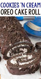 Cookies N Cream Oreo Cake Roll Cake Roll Recipes Oreo Recipes Desserts