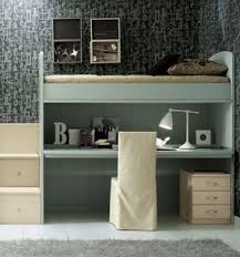 Babyblume letto a soppalco in legno di pino massiccio, per letto matrimoniale, colore bianco opaco. Letto A Soppalco Con Scrivania Scorrevole In Legno