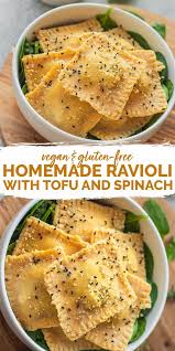 Homemade Vegan Ravioli With Tofu And Spinach Gf Earth Of Maria Recipe Ravioli Recipe Homemade Ravioli Vegan Ravioli