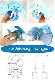 Elefanten Basteln Fingerpuppe Aus Papier Icedrake Blog Elefant Basteln Fingerpuppen Basteln Tiere Basteln