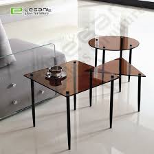 New geometric glass gold nesting coffee tables. China Geometric Shape Grey Blue Smoke Tempered Glass Side Table For Living Room China Glass Side Tables Glass Side End Coffee Table