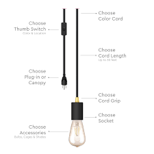 Plug In Cord Set Custom Plug In Pendant Light Hanging Lamp Pendant Light Kit