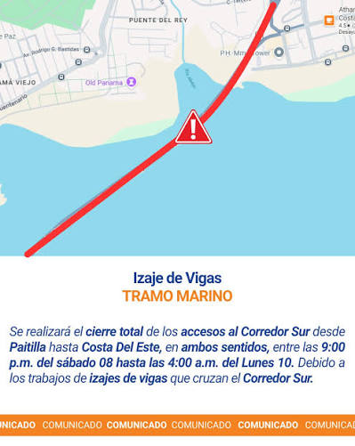 Corredor Sur cerrará este fin de semana tras reprogramación de las obras — imagen 1