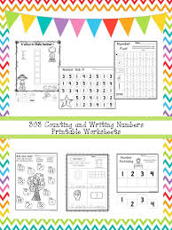 Counting And Writing Numbers Worksheets Zip Etsy Preschool