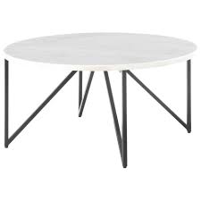No matter how you rearrange your home, your coffee table will look perfect from any angle. Elements Cedric Contemporary Round Coffee Table With Marble Top Royal Furniture Cocktail Coffee Tables