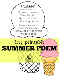 Summer Poem Free Printable Summer Poems Kids Poems Poetry For Kids