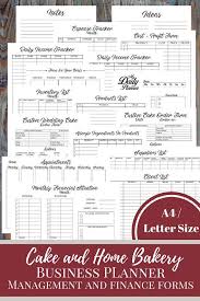 Cake And Bakery Business Planner Financial And Management Etsy Bakery Business Cookie Business Recipe Calculator