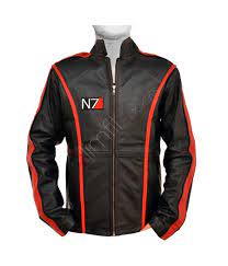 Mass Effect 3 Commander Shepard Replica N7 Jacket Celebrities Leather Jacket Leather Jacket Black Jacket Style
