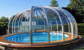 Schwimmbaduberdachungen Fur Runde Schwimmbecken Von Voroka Haus Und Gartentechnik Klaube Schwimmbecken Poolabdeckung Schwimmbader