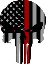 Punisher skull green line : Punisher Skull Blue Line Tattoo Novocom Top
