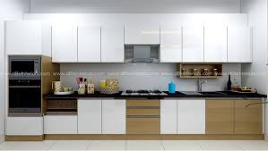 The design of cupboard that suit to the kitchen. Tanned Straight Kitchen By Dlife Kerala Bengaluru Chennai