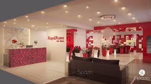 The breathtaking design features imperial quality crystals in droplets, beads and pendant shapes. Flower Shop Designed Modern Style Red White Color Reflect Idea Retail Interior Design Company Dubai House N Decor
