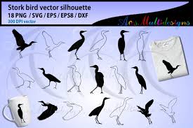Download Stork Bird Silhouette And Outline Graphic By Arcs Multidesigns Creative Fabrica PSD Mockup Templates