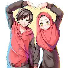 99 Muslimah Berpasangan Kartun Couple Romantis Cikimm Com