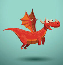 Funny Flying Dragon Red Vector Art Illustration Dragon Illustration Cartoon Dragon Baby Dragons Drawing