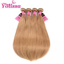 Color hair weave virgin hair weave bundles factory price #99j burgundy color 100% raw virgin remy human hair weave bundles for black women 1/3/ 4 bundles color hair weave. Straight 4 Bundles Honey Blonde 27 Color Yolissa Hair
