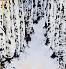 Artwork depicting these showy trees is brilliant in farmhouse, rustic country, and modern mountain interiors. Birch Tree Forest Winter Painting By Victoria Strelciunaite Saatchi Art