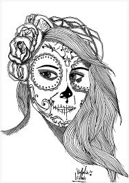 Des centaines d'idées de maquillage pour carnaval, halloween et fêtes à thème. Mexican Dia De Los Muertos El Dia De Los Muertos Coloriages Difficiles Pour Adultes