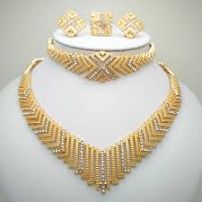 Wholesale Fashion African Beads Jewelry Set Nigeria Dubai Gold Jewelry India Cubic Zirconia Brida Dubai Gold Jewelry Gold Fashion Necklace Gold Jewelry Fashion
