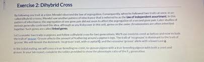 A dihybrid cross involves two traits. Exercise 2 Dihybrid Cross By Following One Trait At Chegg Com