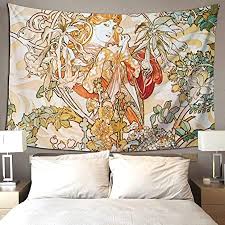 Mev001 decorvm 5 out of 5 stars (495) $ 44.39. Amazon Com Wintersunny Medieval Tapestry Art Nouveau Lady Floral Artwork Wall Hanging Watercolor Painting Middle Ages Woman Vineyard Home Decor Tapestries 80 60 Inches Home Kitchen